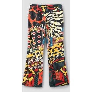 womans jeans vinatage artistic print african style wide leg pants